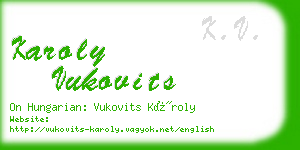 karoly vukovits business card